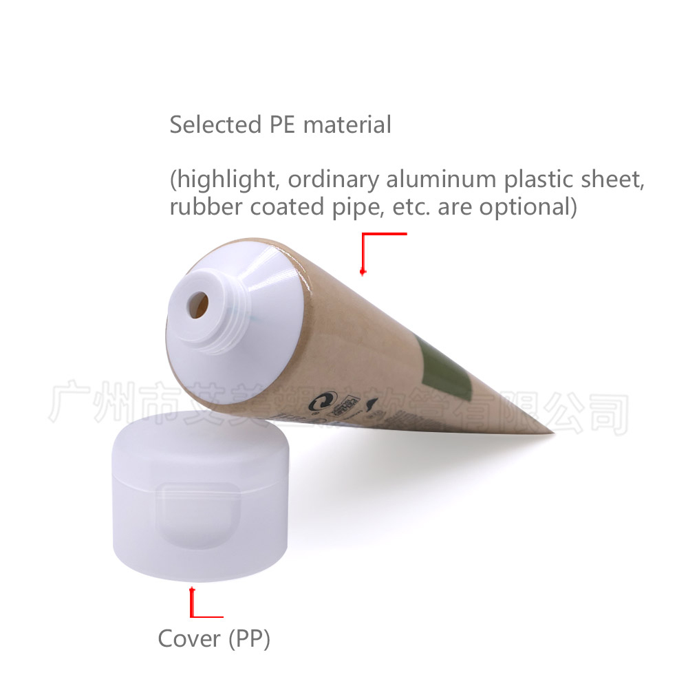 Tubo de papel y plástico para cosméticos ecológicos para envases para el cuidado de la piel