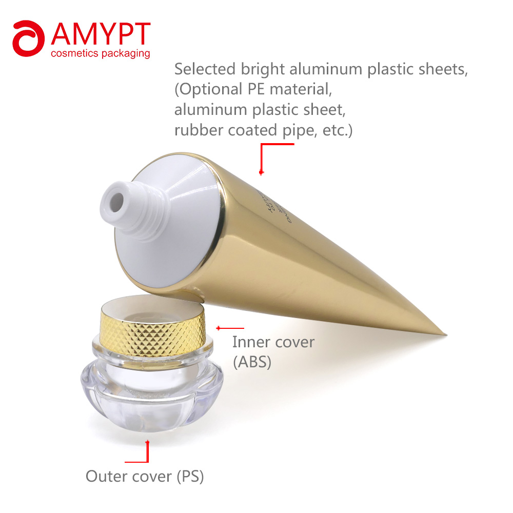 Tubo de embalaje cosmético vacío con tapa acrílica
