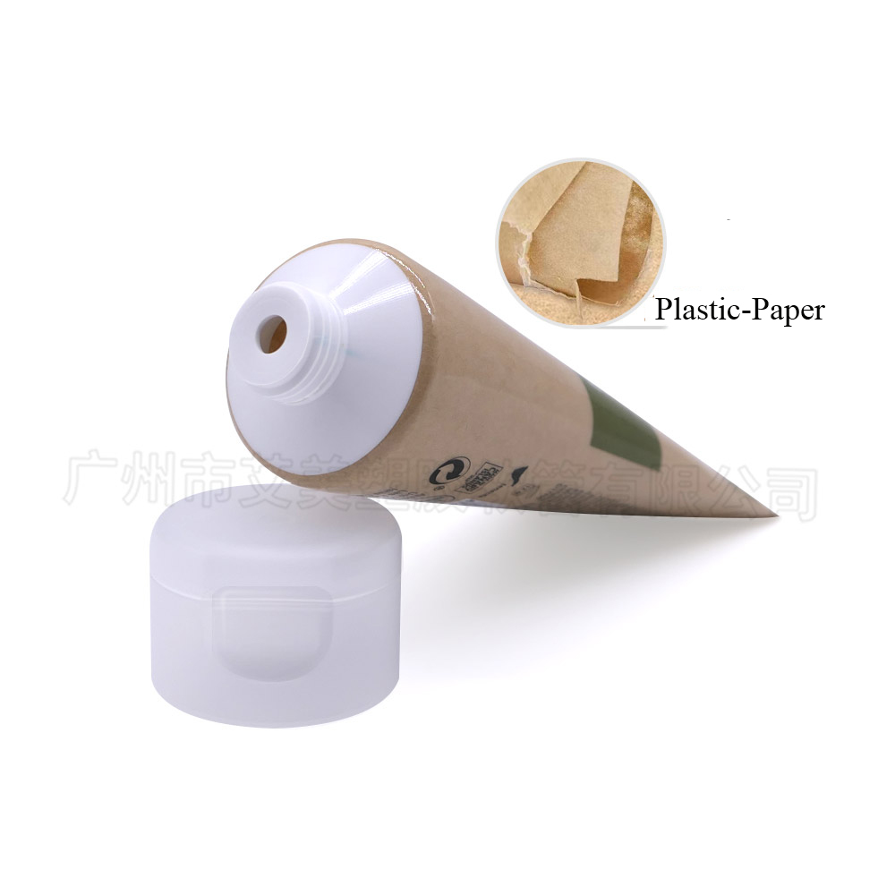 Tubo de papel y plástico para cosméticos ecológicos para envases para el cuidado de la piel